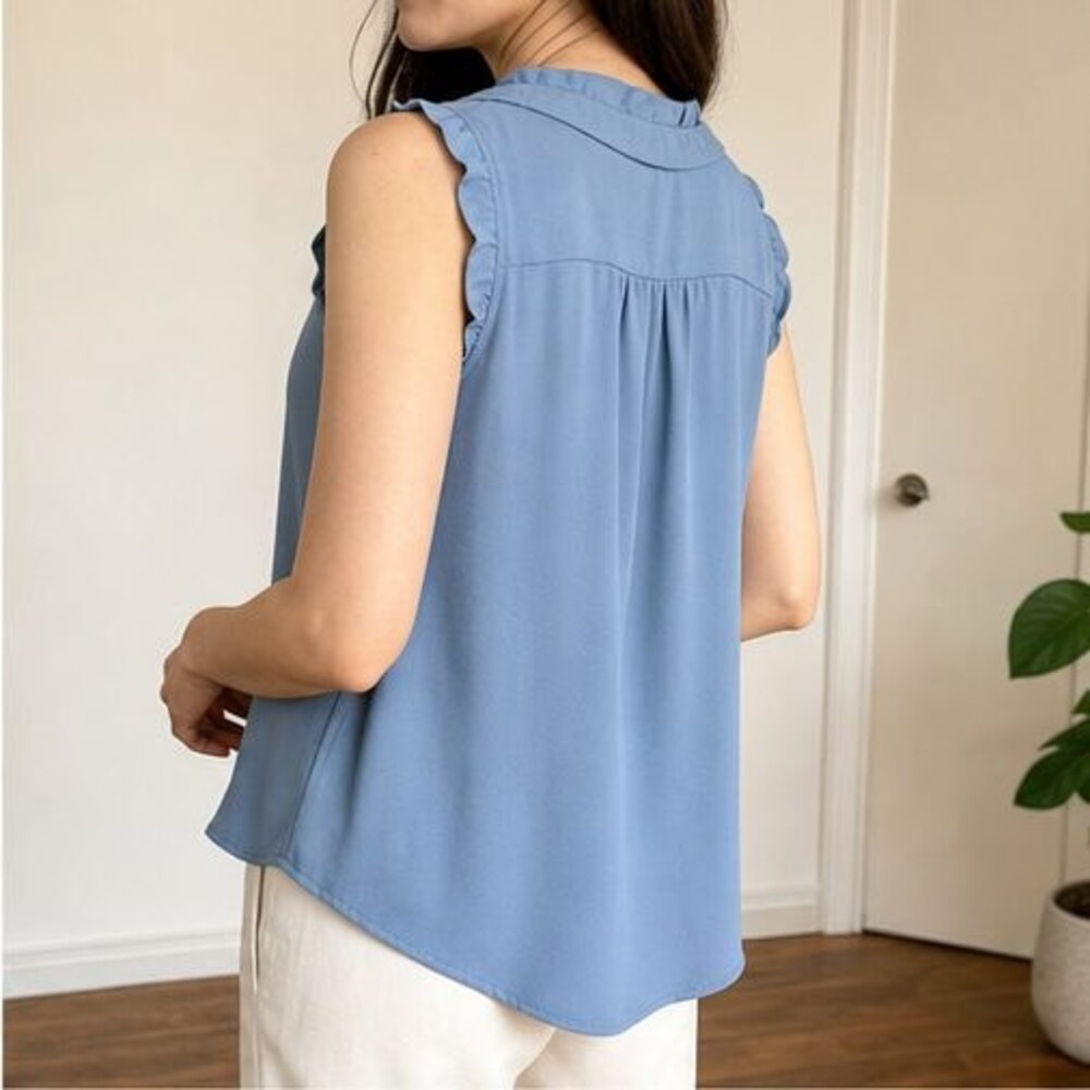Blue Button Blouse - Picture 3 of 6